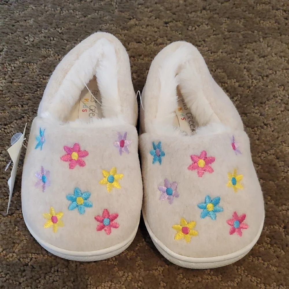 Baby Toddler Girls Falls Creek Flower Fleece Slippers Size 4/5 6/7 8/9 10/11 NWT
